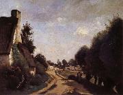 Corot Camille Une Route pres d'Arras Spain oil painting artist